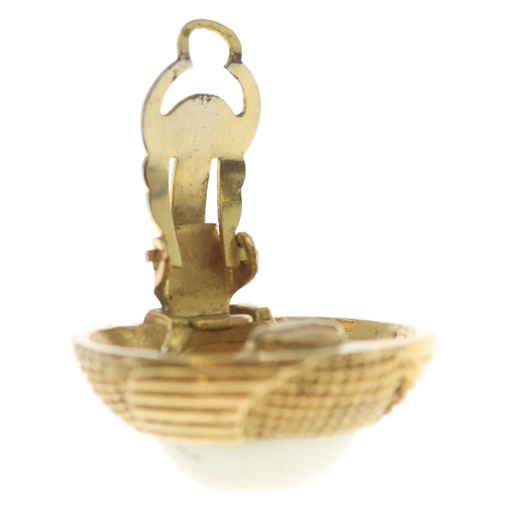 Chanel Faux Pearl Round Earrings Gold — view 5