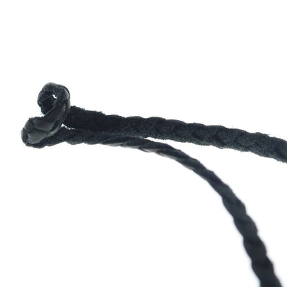 Chrome Hearts Leather Braid Scroll Necklace Black Silver — view 3