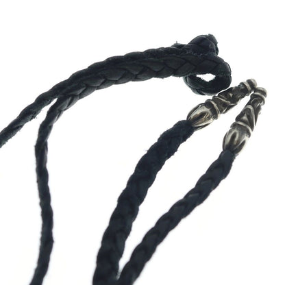 Chrome Hearts Leather Braid Scroll Necklace Black Silver — view 6