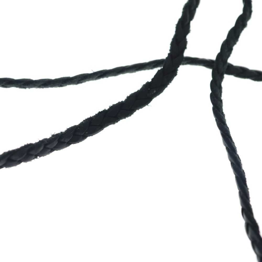 Chrome Hearts Leather Braid Scroll Necklace Black Silver — view 5