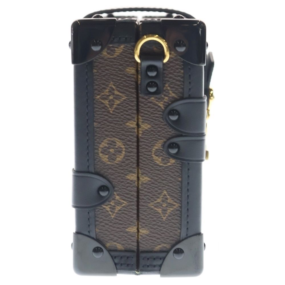 Louis Vuitton Monogram Petite Shoulder Bag Trunk Brown Black Leather Gold — view 3