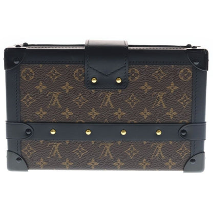 Louis Vuitton Monogram Petite Shoulder Bag Trunk Brown Black Leather Gold — view 2
