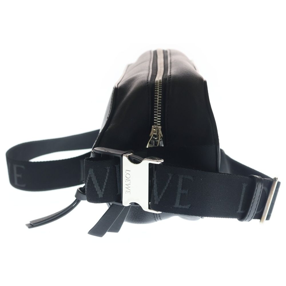 Loewe Convertible Sling Waist Bag Black Leather Silver — view 3