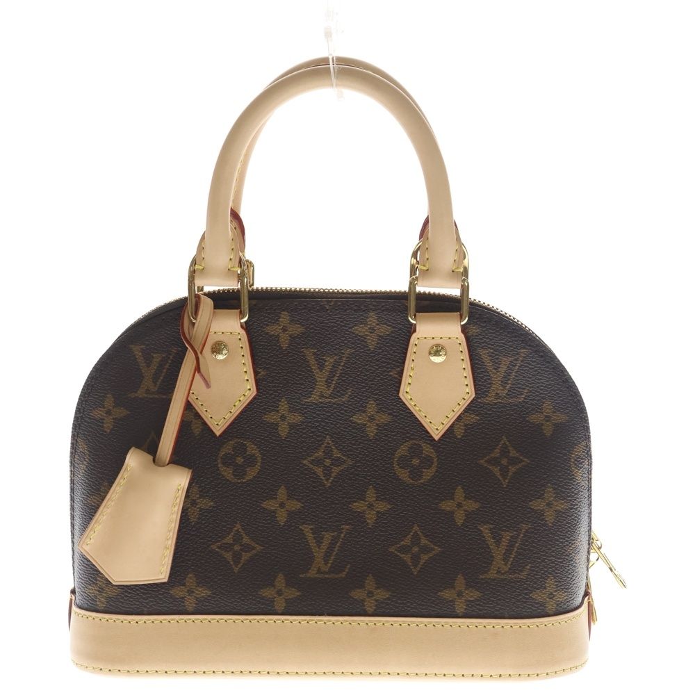 Louis Vuitton Monogram Alma BB 2-Way Shoulder Bag Brown Leather Gold