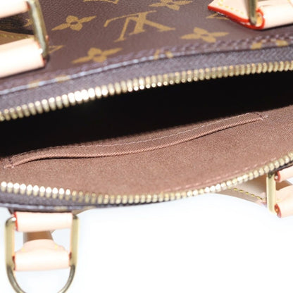 Louis Vuitton Monogram Alma BB 2-Way Shoulder Bag Brown Leather Gold — view 4