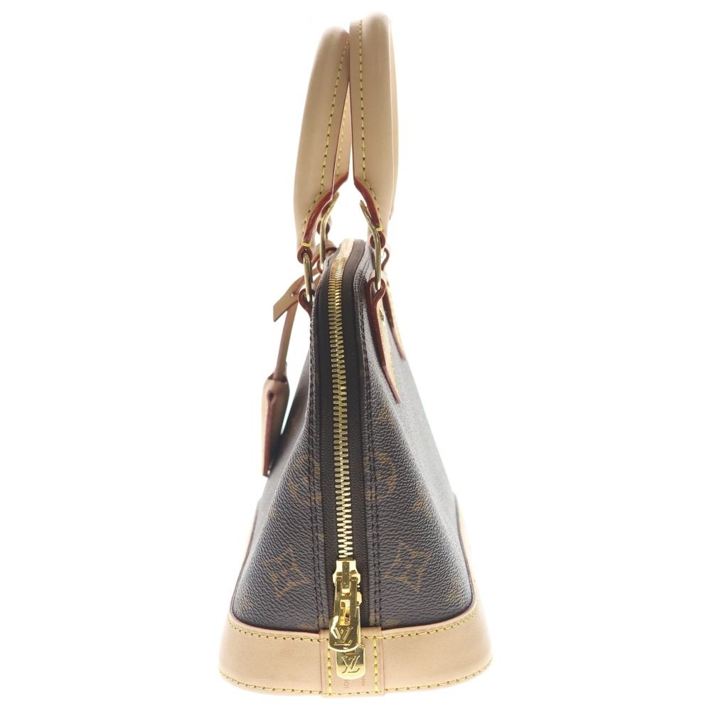 Louis Vuitton Monogram Alma BB 2-Way Shoulder Bag Brown Leather Gold — view 3