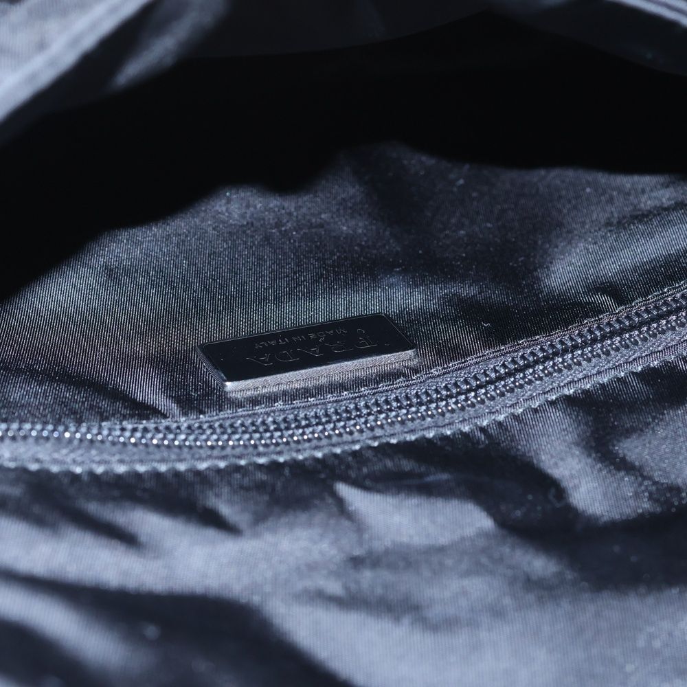 Prada Small Padded Re-Nylon Shoulder Bag Black Leather Nylon — view 4
