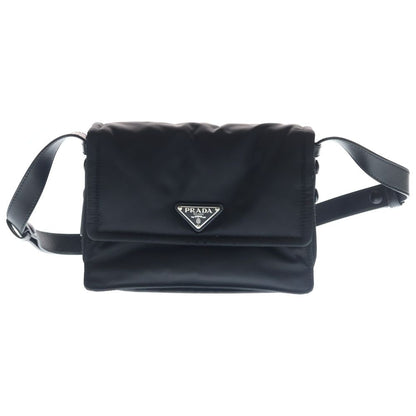 Prada Small Padded Re-Nylon Shoulder Bag Black Leather Nylon
