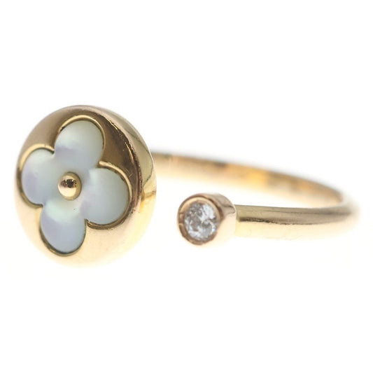 Louis Vuitton Monogram Sunblossom Mini Ring Diamond Shell Pink Gold