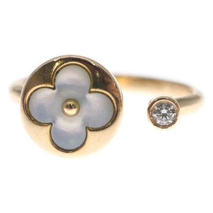 Louis Vuitton Monogram Sunblossom Mini Ring Diamond Shell Pink Gold