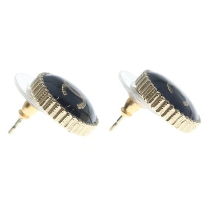 Chanel CC Logo Earrings Gold Black — view 4
