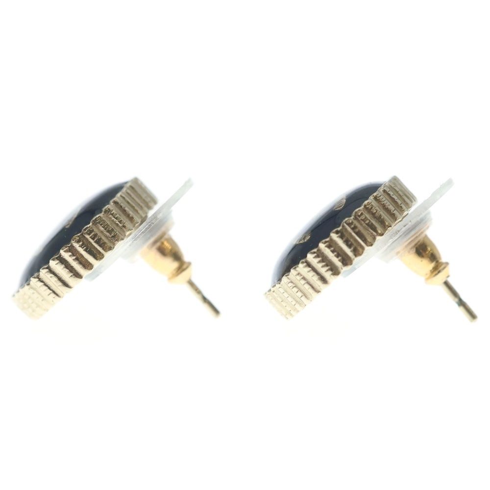 Chanel CC Logo Earrings Gold Black — view 3