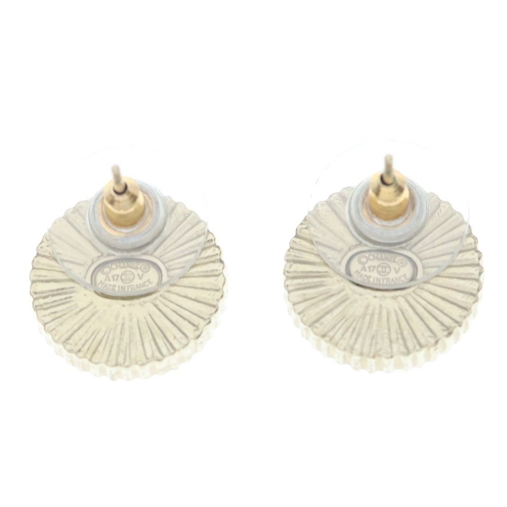 Chanel CC Logo Earrings Gold Black — view 2