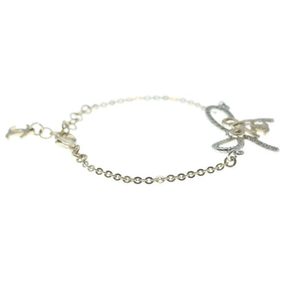 Chanel CC Logo Ribbon Line Stone Bracelet Gold — view 3
