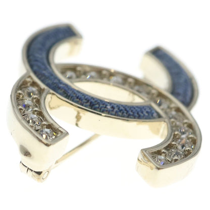 Chanel CC Logo Line Stone Denim Brooch — view 3