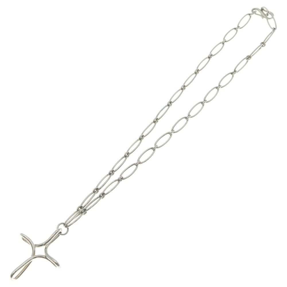 Tiffany & Co Infinity Cross Large Pendant Necklace Chain Silver — view 2