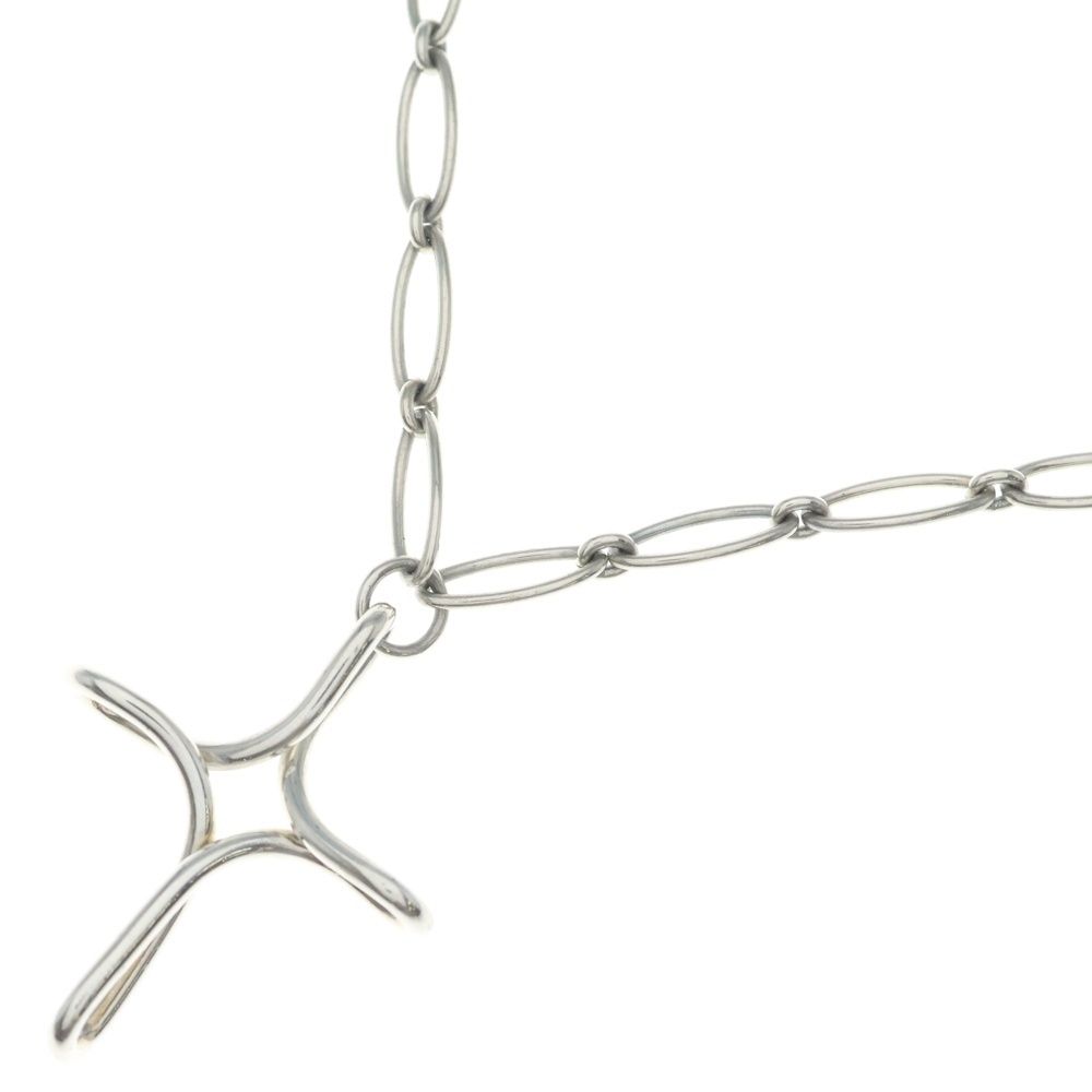 Tiffany & Co Infinity Cross Large Pendant Necklace Chain Silver