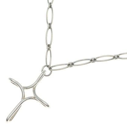 Tiffany & Co Infinity Cross Large Pendant Necklace Chain Silver