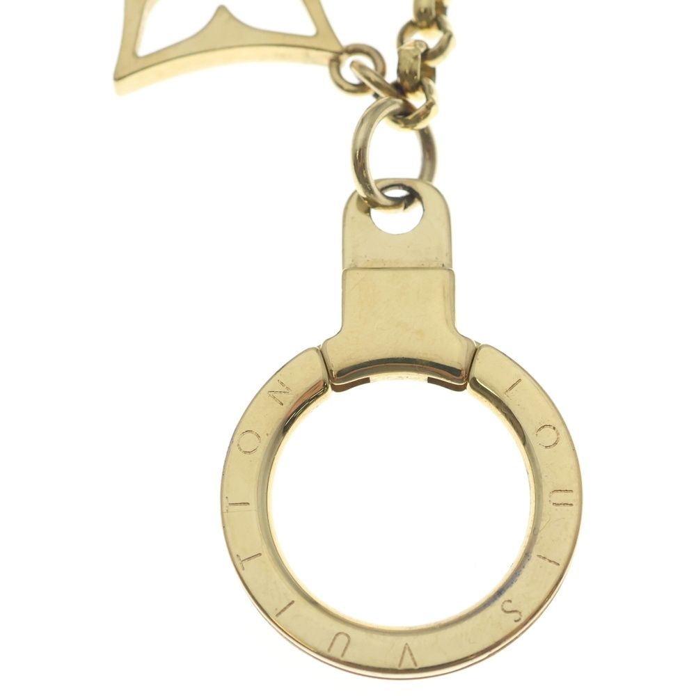 Louis Vuitton Bag Charm Chain Fleur de Monogram Bag Key Holder Gold Pink — view 6