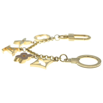 Louis Vuitton Bag Charm Chain Fleur de Monogram Bag Key Holder Gold Pink — view 4