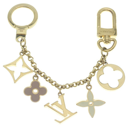 Louis Vuitton Bag Charm Chain Fleur de Monogram Bag Key Holder Gold Pink — view 2