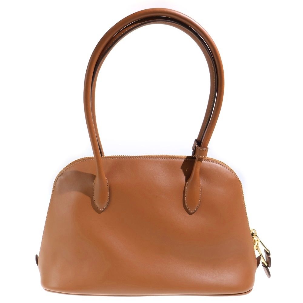 Miu Miu Embossed Logo Tote Brown Cognac Leather — view 2