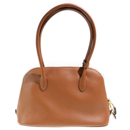 Miu Miu Embossed Logo Tote Brown Cognac Leather — view 2