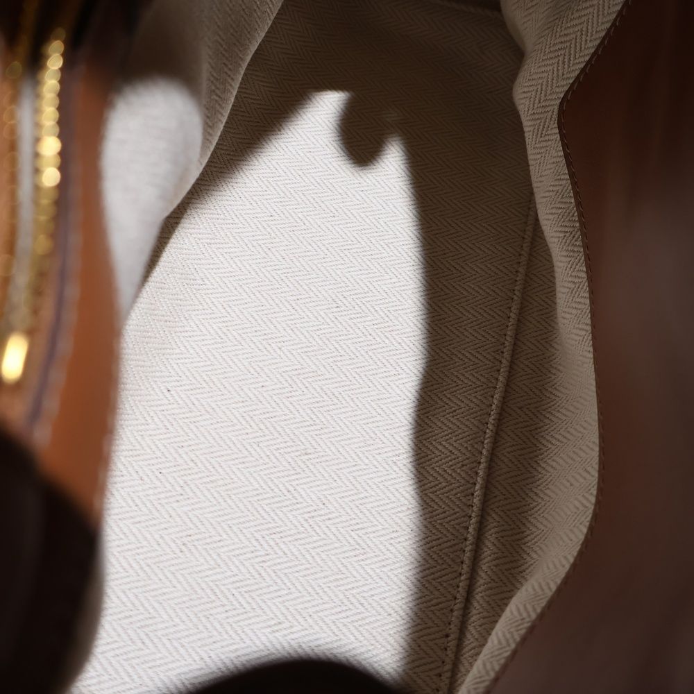 Miu Miu Embossed Logo Tote Brown Cognac Leather — view 4