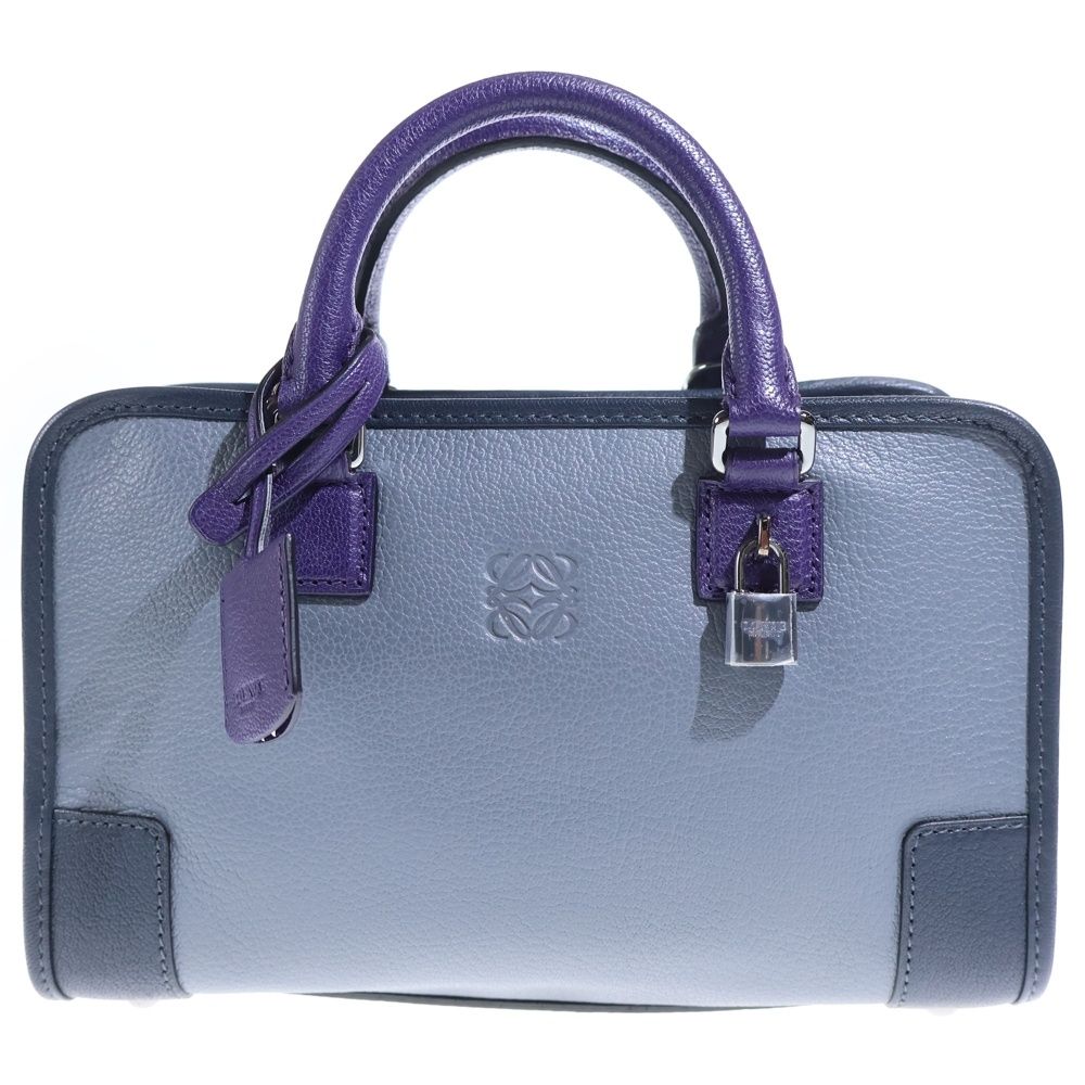 Loewe Amazona 23 2-Way Shoulder Bag Gray Purple Navy Silver