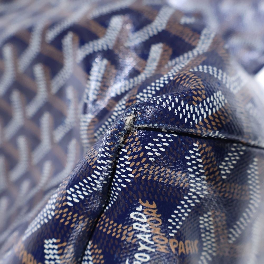 Goyard Saint Louis PM Tote Blue Navy Leather — view 6