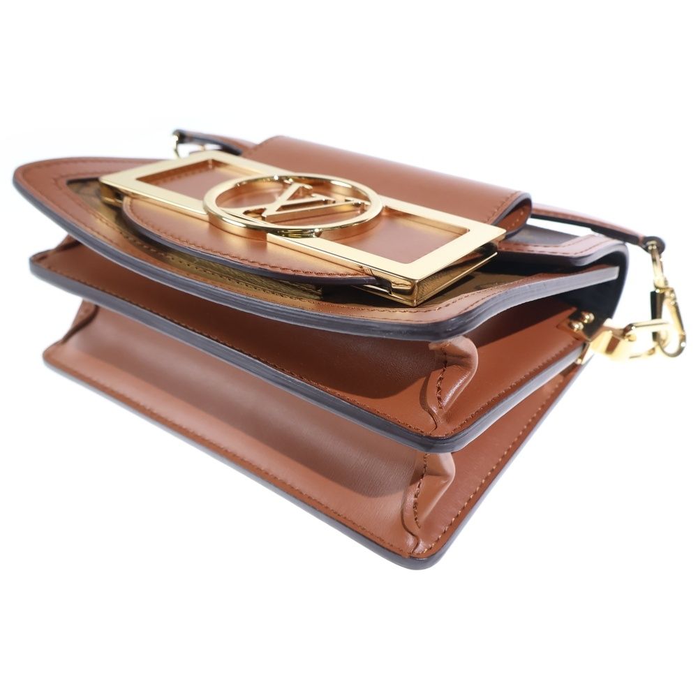 Louis Vuitton Monogram Reverse Dauphine Lock XL Shoulder Bag Brown Leather Gold — view 5