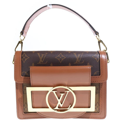 Louis Vuitton Monogram Reverse Dauphine Lock XL Shoulder Bag Brown Leather Gold