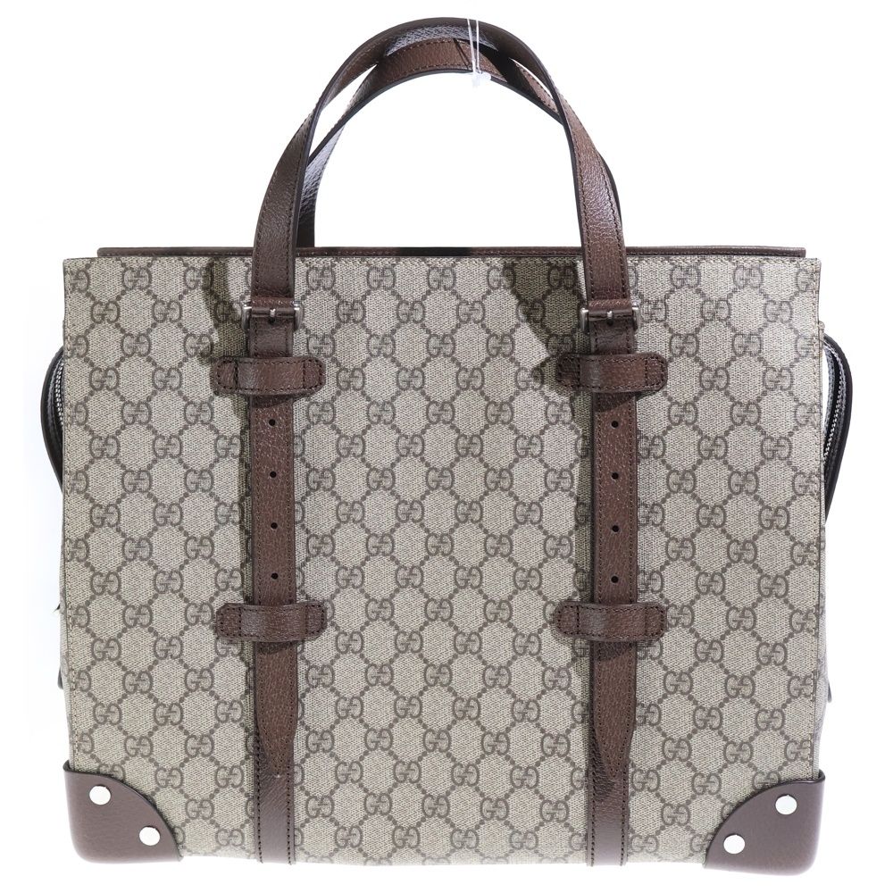 Gucci GG Supreme Tote Brown Beige Leather Silver — view 2