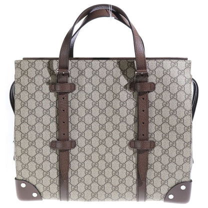 Gucci GG Supreme Tote Brown Beige Leather Silver — view 2
