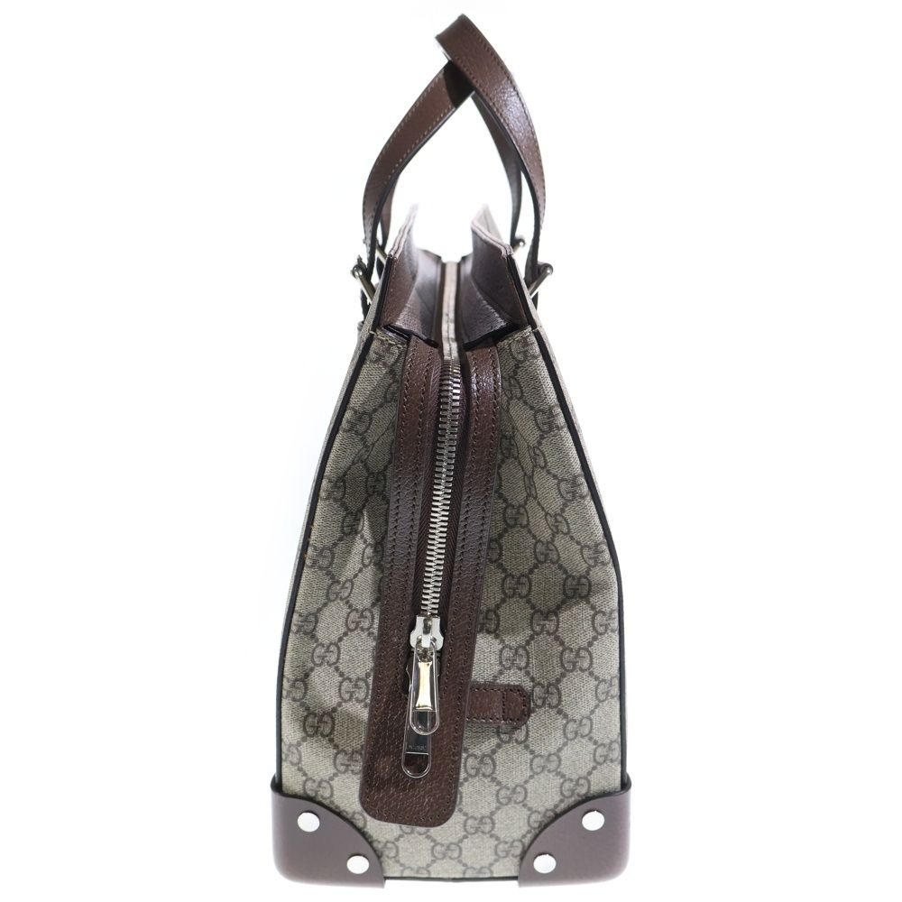 Gucci GG Supreme Tote Brown Beige Leather Silver — view 3
