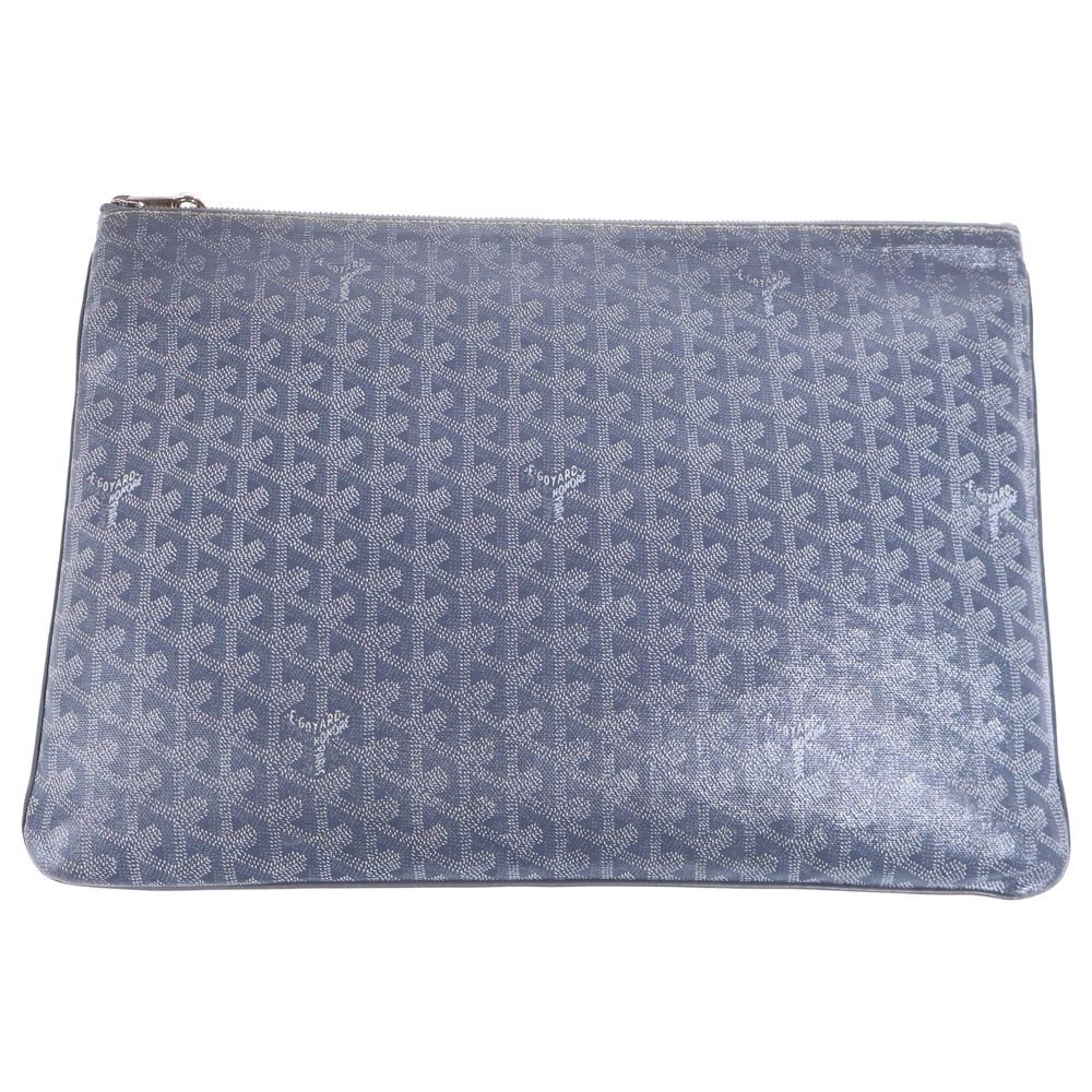 Goyard Sena MM Clutch Case Pouch Gray Silver