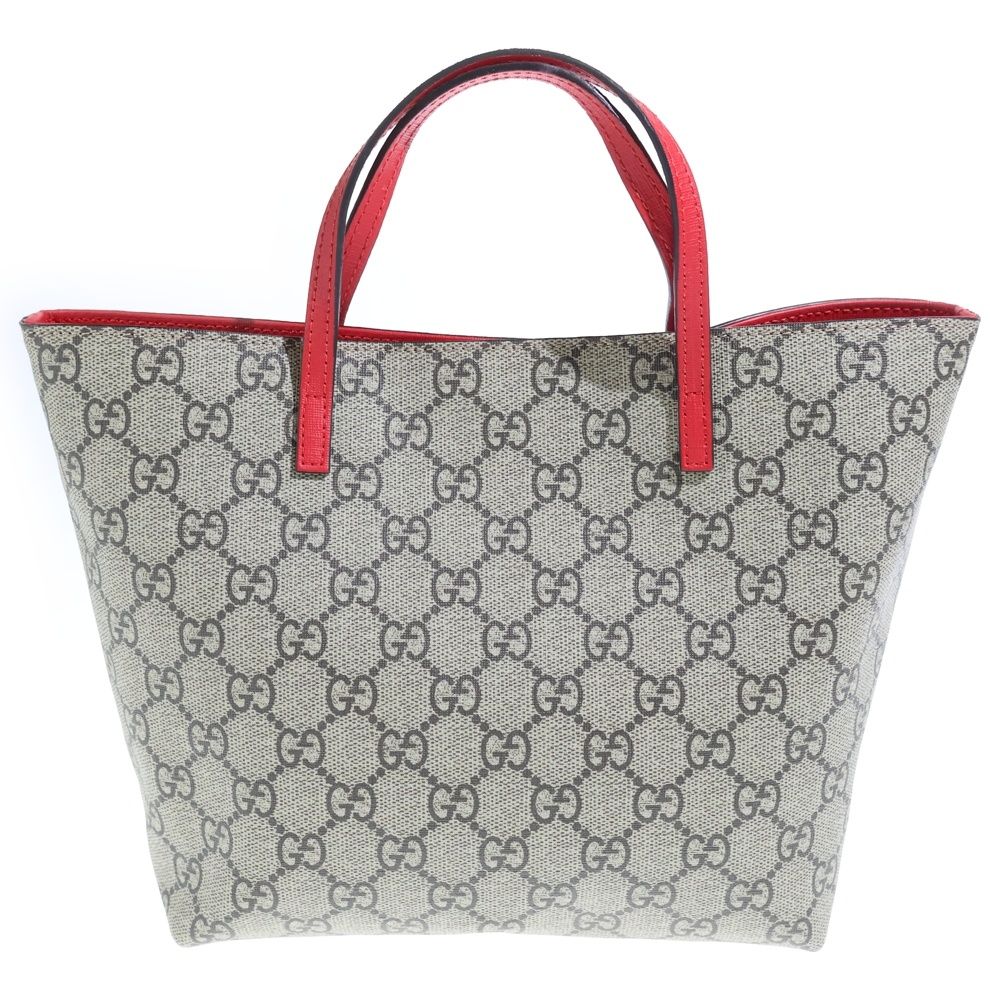 Gucci Handbag Children Yuko Higuchi GG Supreme Mini Tote Beige Red Leather Gold — view 2