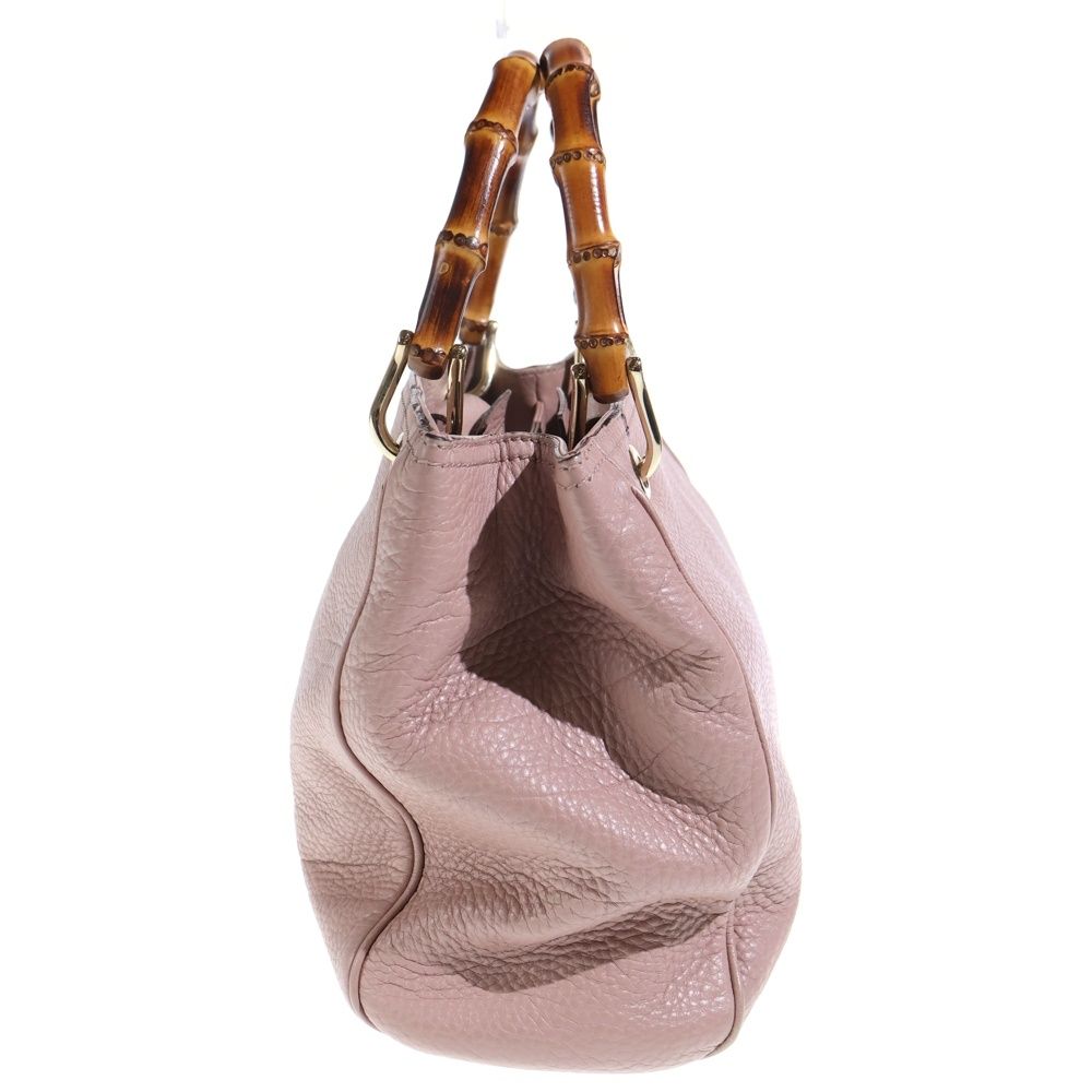 Gucci Bamboo 2-Way Shoulder Bag Rose Pink Leather Gold — view 3