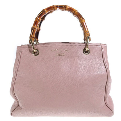 Gucci Bamboo 2-Way Shoulder Bag Rose Pink Leather Gold