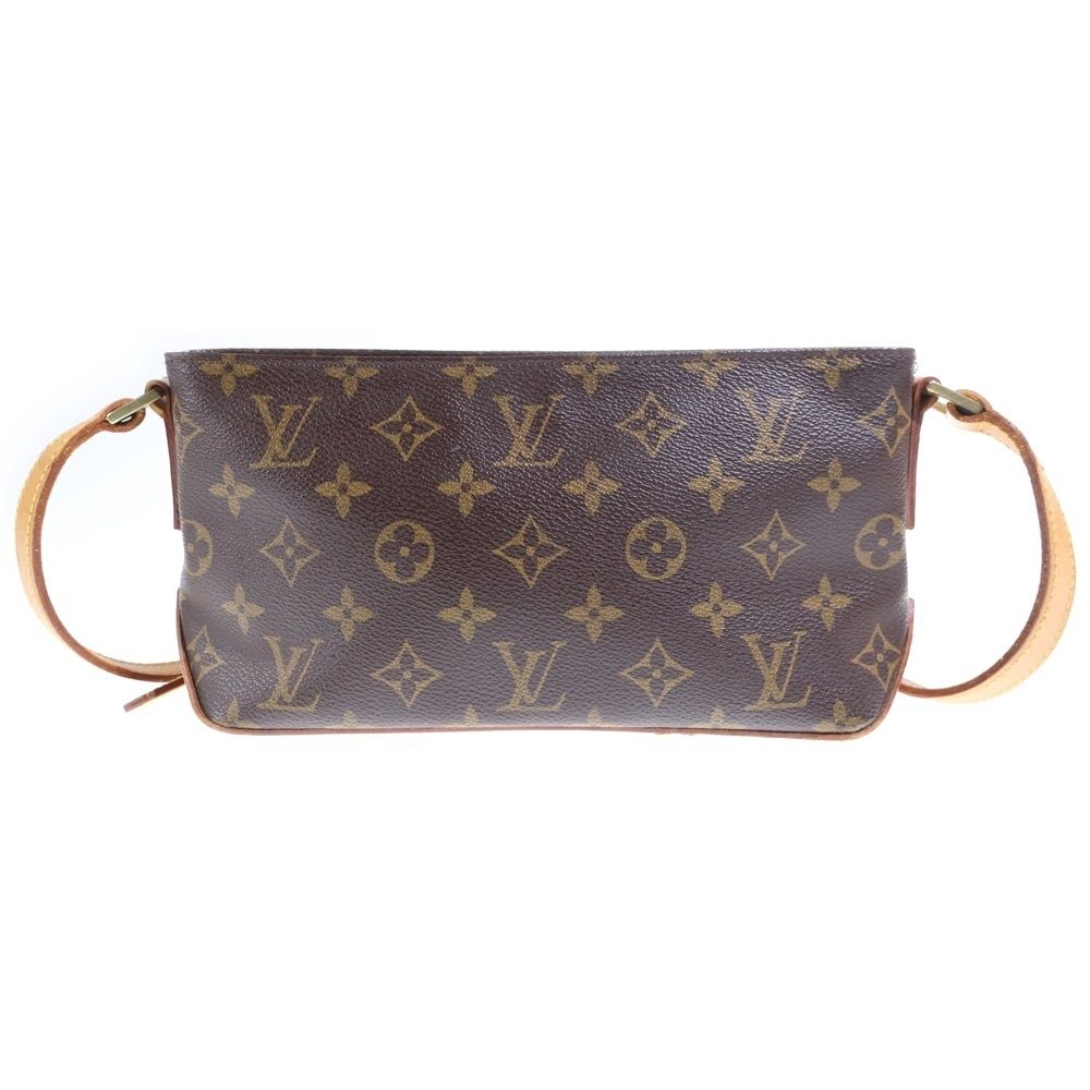 Louis Vuitton Trotteur Monogram Leather Shoulder Bag Gold Brown