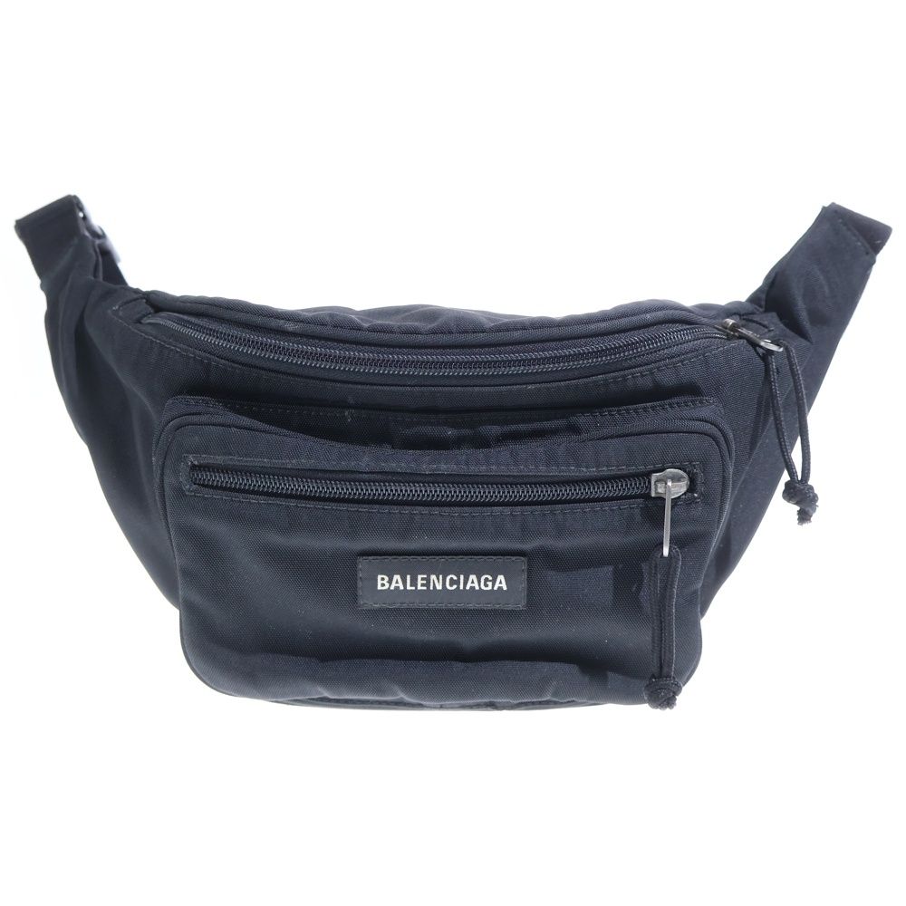 Balenciaga Belt Pack Logo Embroidery Shoulder Bag Black 1000
