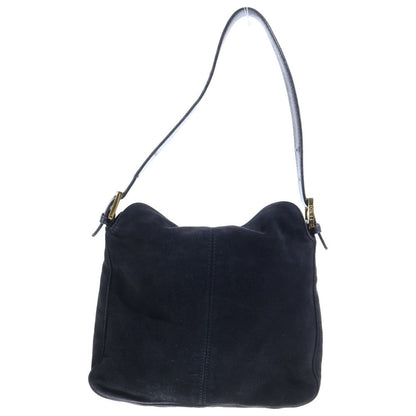 Fendi Lame Mamma Bucket Shoulder Bag Black Suede Leather Gold — view 2