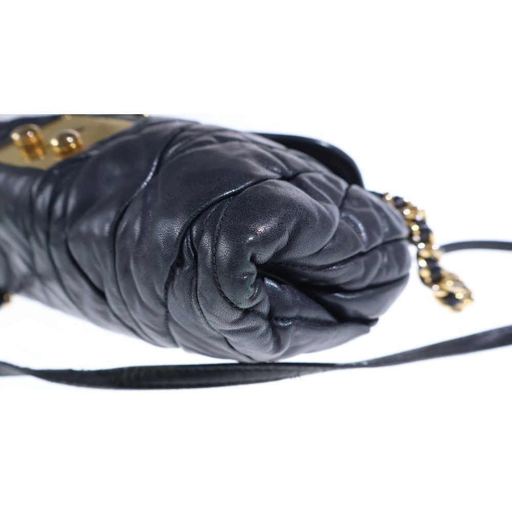 Miu Miu Matelasse Chain Shoulder Bag Black Leather Gold — view 5