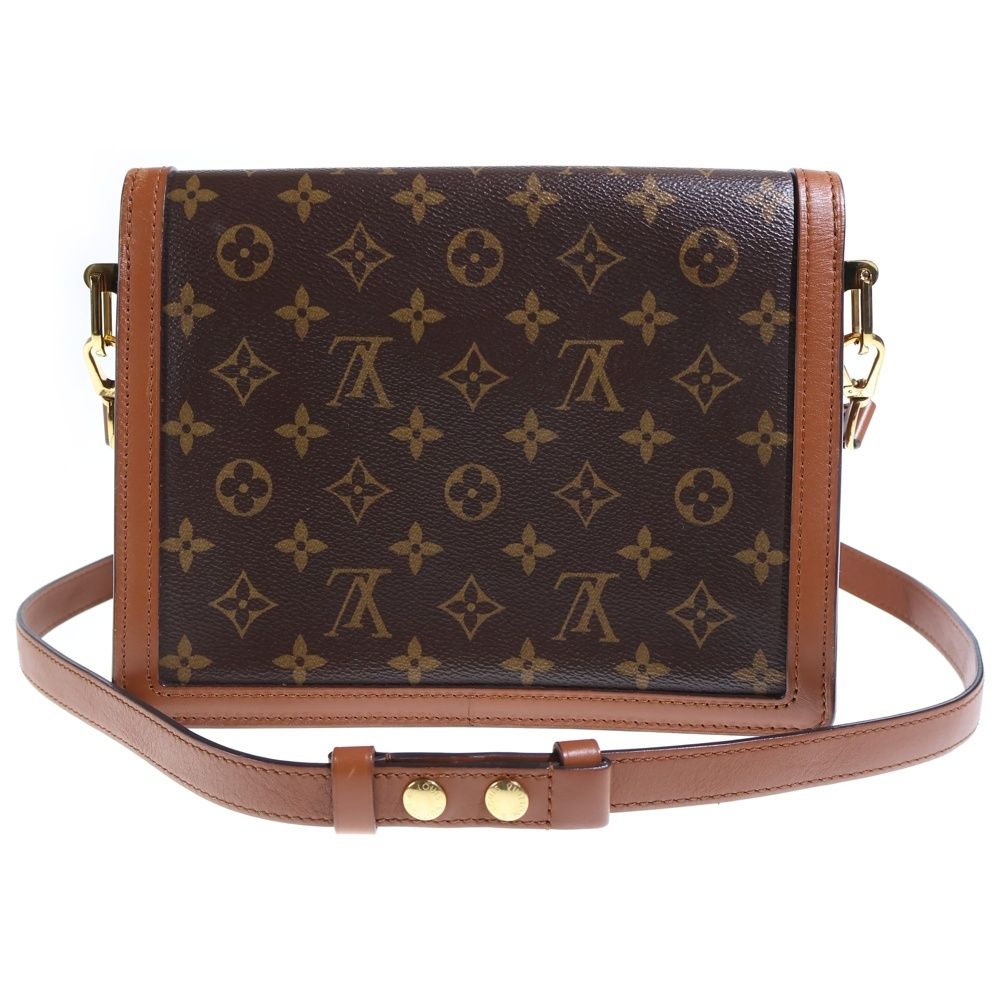 Louis Vuitton Dauphine MM Monogram Reverse Leather Chain Shoulder Bag Gold Brown — view 2