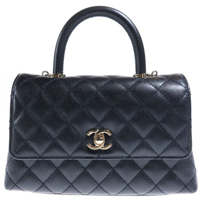 Chanel Coco Handle XS Caviar Leather 2-Way Hand Chain Shoulder Bag Gold Black