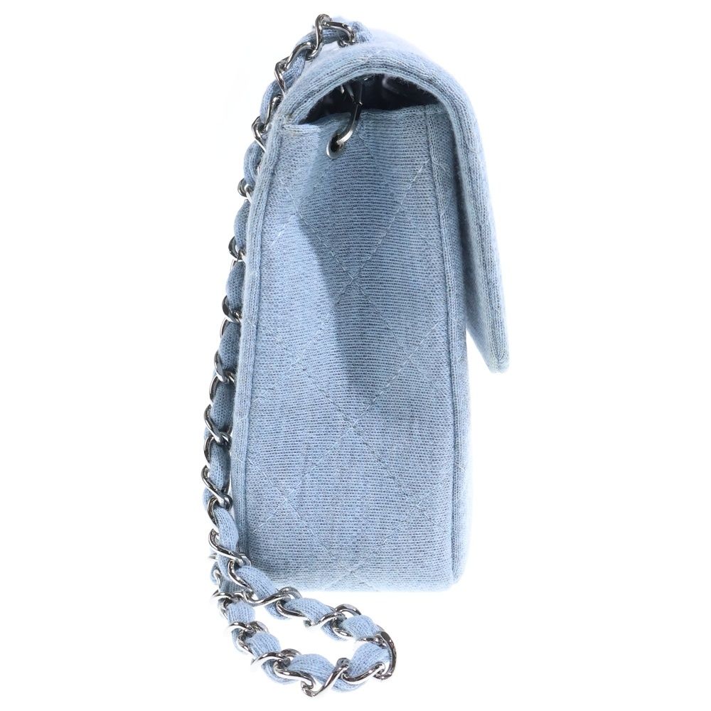 Chanel Quilted 25 Single Flap Chain Shoulder Bag Silver Blue — view 3