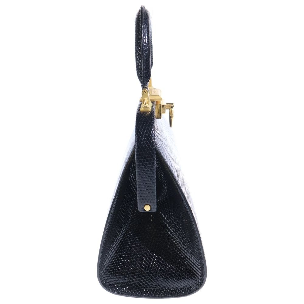 Dior Clasp 2-Way Mini Shoulder Bag Black Leather Gold — view 3