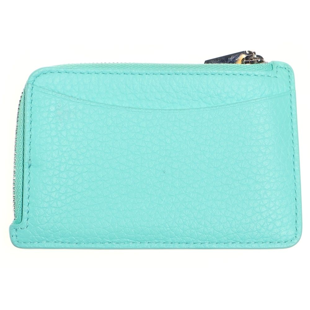 Tiffany & Co Return to Heart Embossed Leather Card Coin Case Silver Light Blue — view 2
