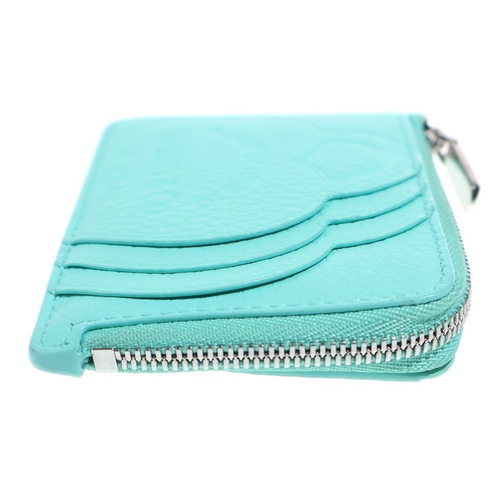 Tiffany & Co Return to Heart Embossed Leather Card Coin Case Silver Light Blue — view 3