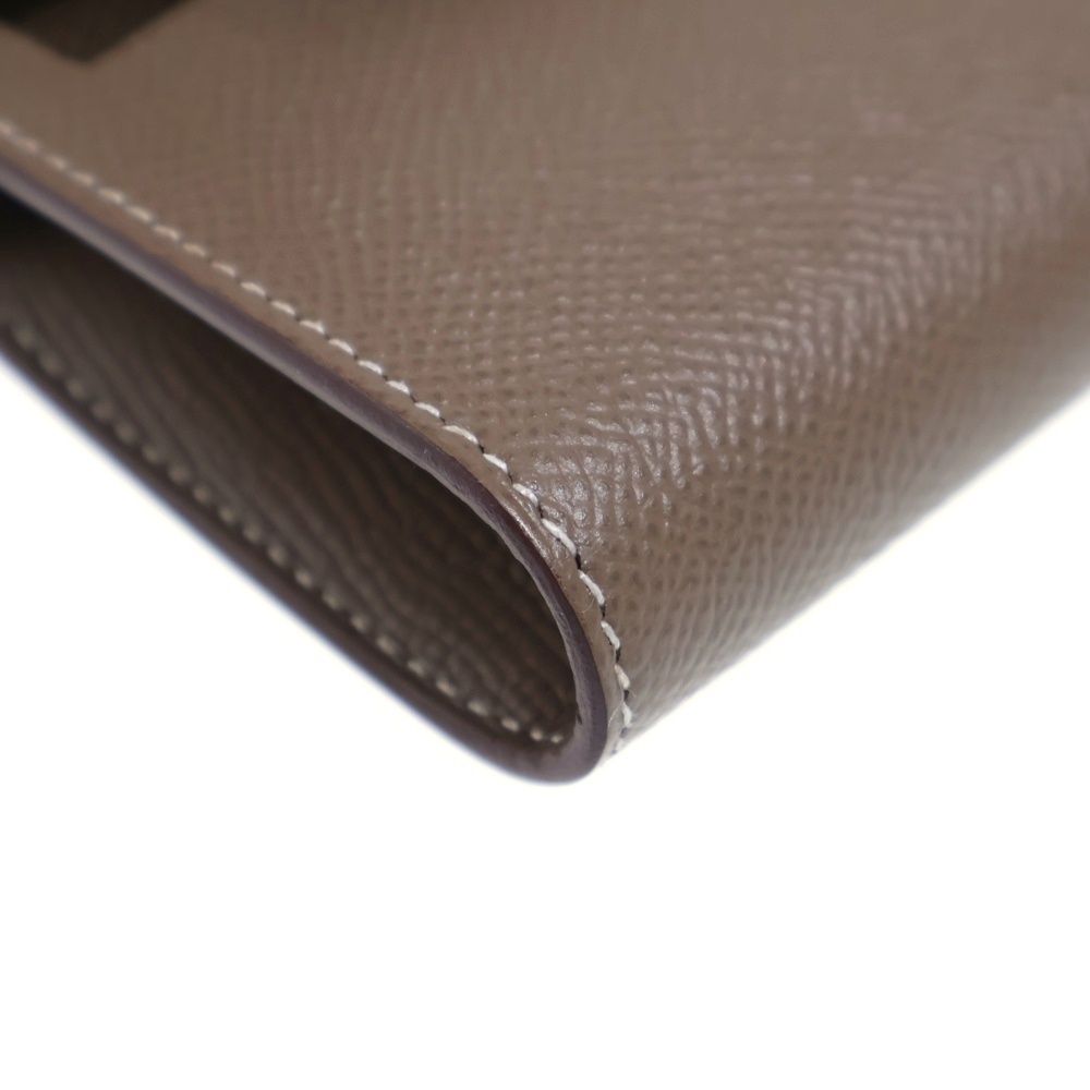 Hermes Kelly Wallet Long to Go Etoupe Epsom Leather Silver Beige — view 4